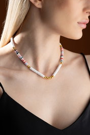 Heliophilia Silver Collar KL-0874 Multicolor con Colgante de Piedra de 0,4 cm
